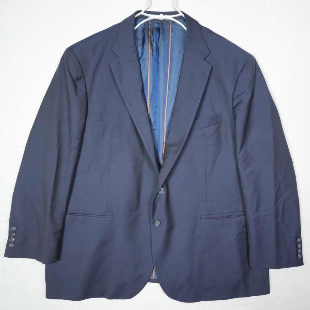Joseph Abboud Mens Navy Blue 100% Wool Zignone Blazer Sport Coat 50S 46R‎